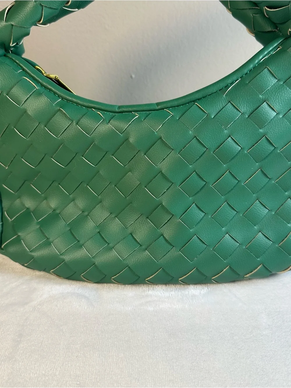 Green Woven Hobo Shoulder Bag
